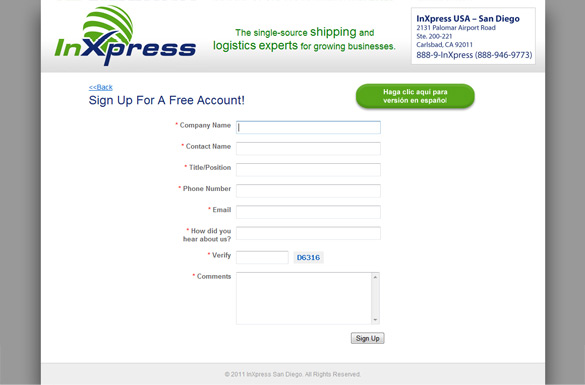 Website Sign-up Form