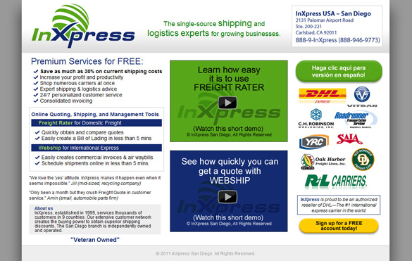 Freight Company Web Page Design